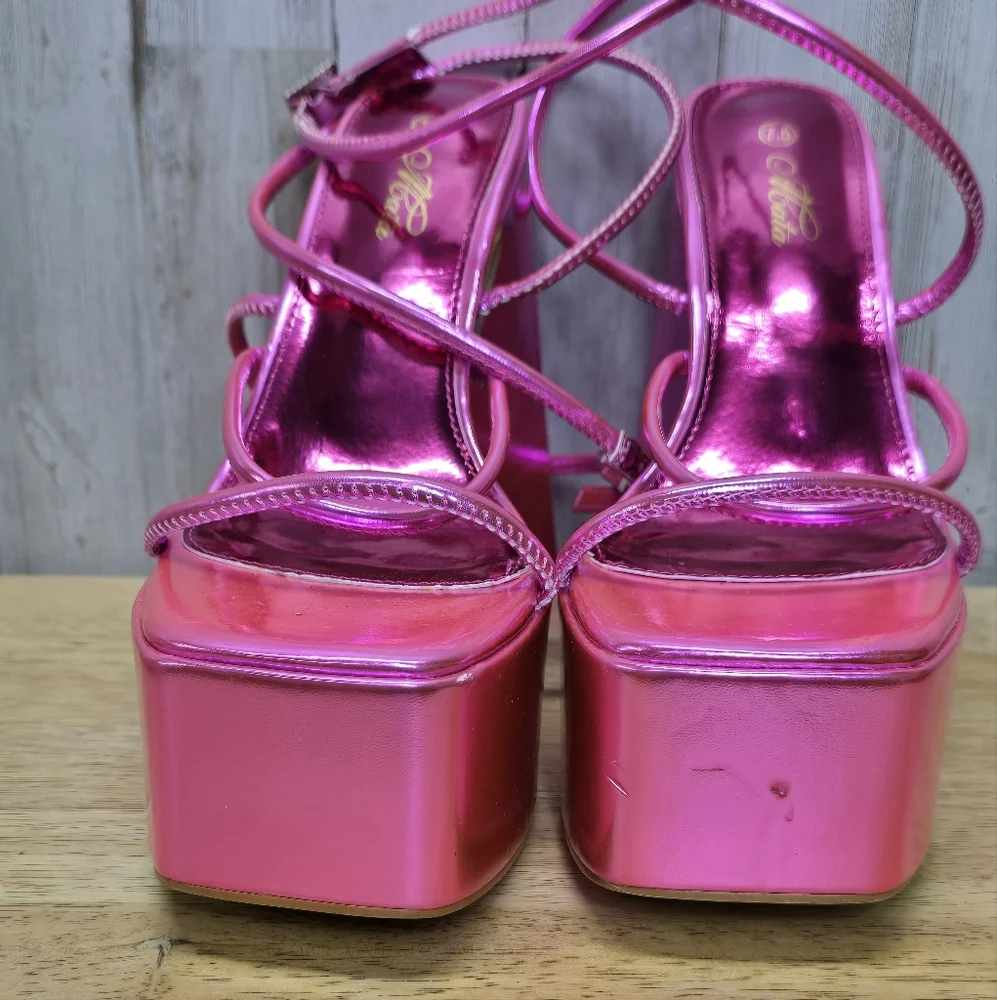 Mata High Heel Platform Sandals Hot Pink 7.5 Party Cosplay Prom Barbiecore